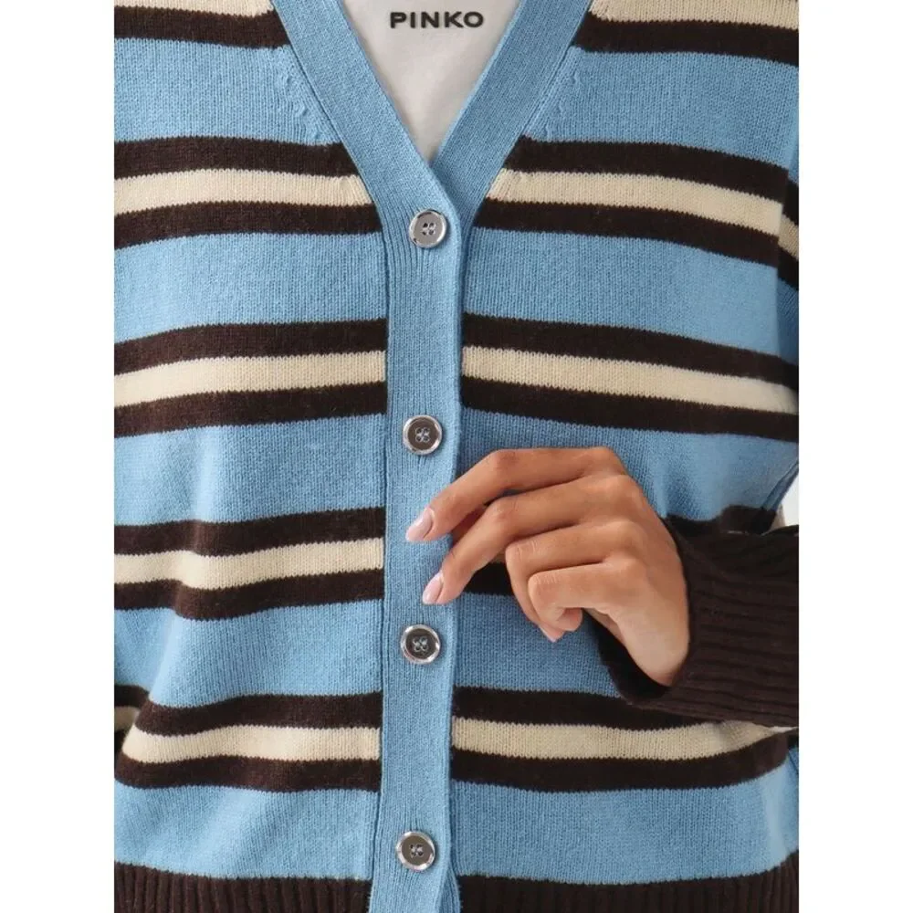 Pinko Women V-Neck Wool And Cashmere Blend Cardigan Pinko With Button Closure